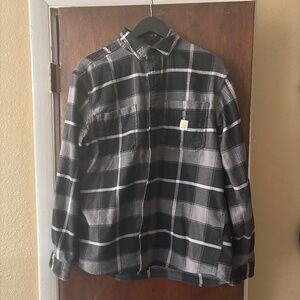 MEN’S CARHARTT BLACK AND GREY FLANNEL